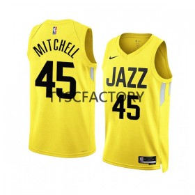 Herren NBA Utah Jazz Trikot Donovan Mitchell 45 Nike 2022-23 Icon Edition Gelb Swingman